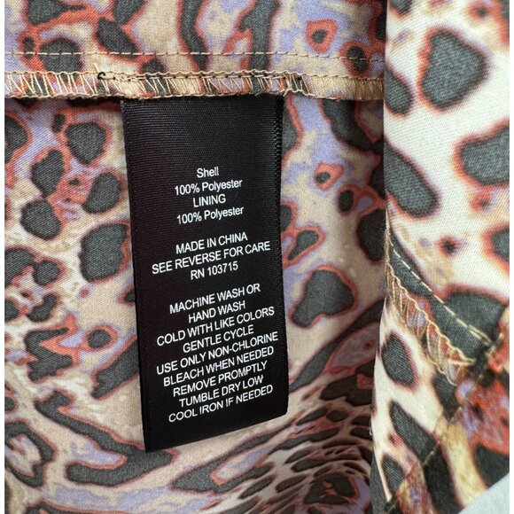 Nicole Miller leopard print satin flowy boho maxi dress Brown pink sz M - Picture 6 of 7